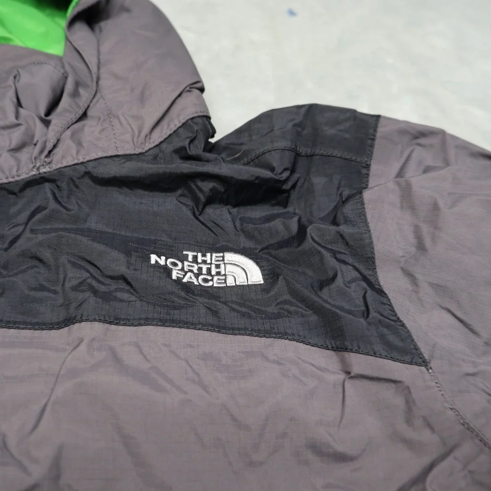 North Face Jacket Boys Large 14/16 Grey Ripstop Waterproof Light Pack Rain Wind